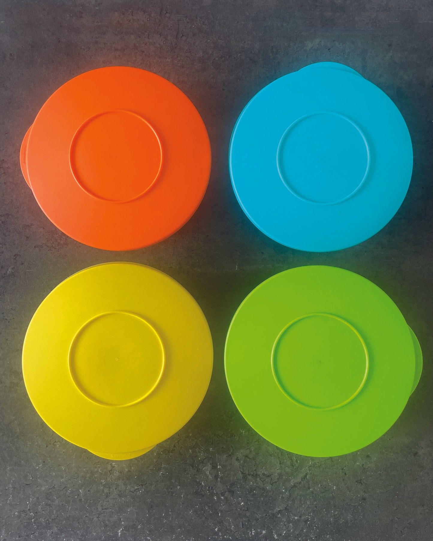 Lot de 4 Tupperware Vintage (Orange, jaune, bleu, vert)