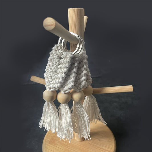 Porte-clé • macramé • perle en bois • Lot de 4